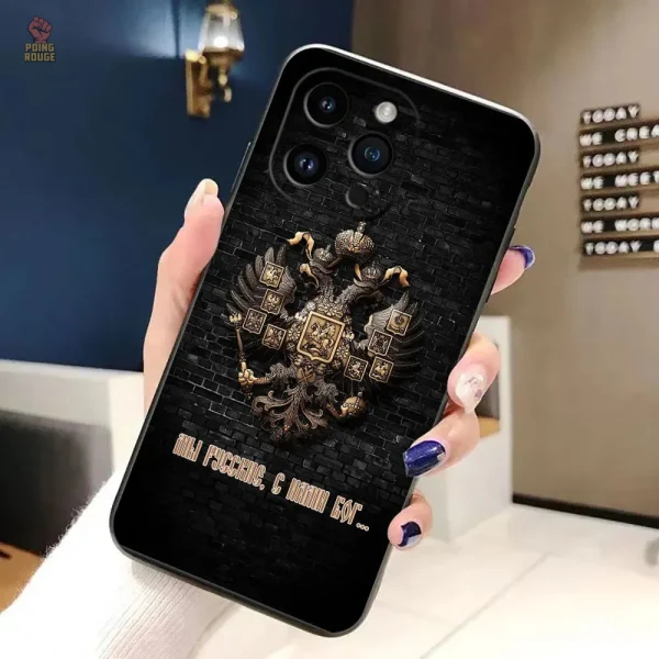 Coque noire pour iPhone avec symbole historique