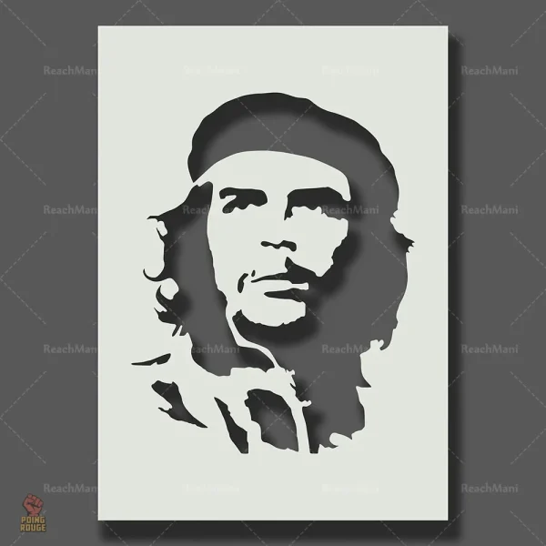 Affiche artistique Che Guevara, style stencil monochrome