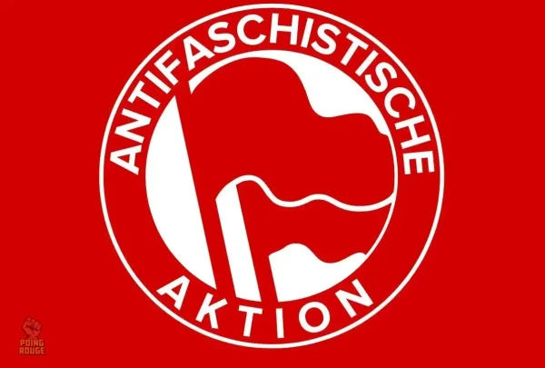 Drapeau militant pour la lutte antifasciste