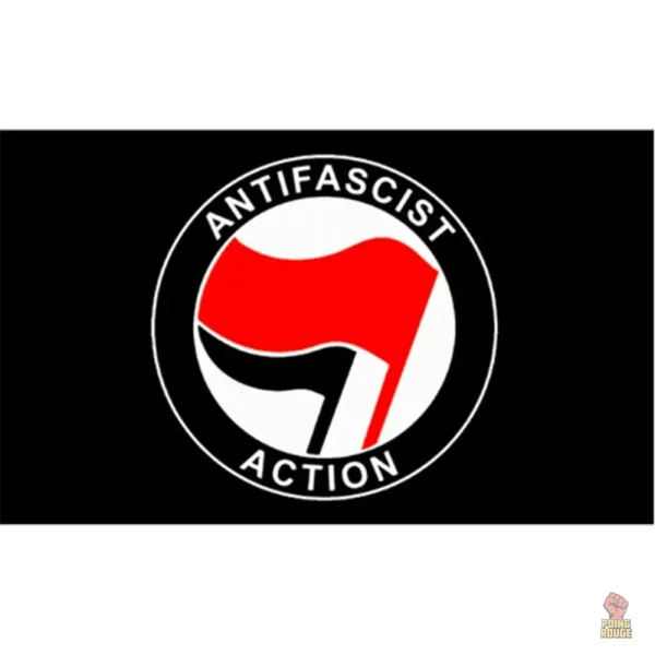 Drapeau avec emblème de résistance antifasciste