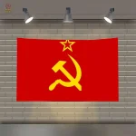 Drapeau rouge CCCP avec faucille