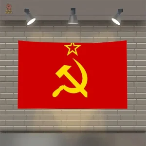 Drapeau rouge CCCP avec faucille
