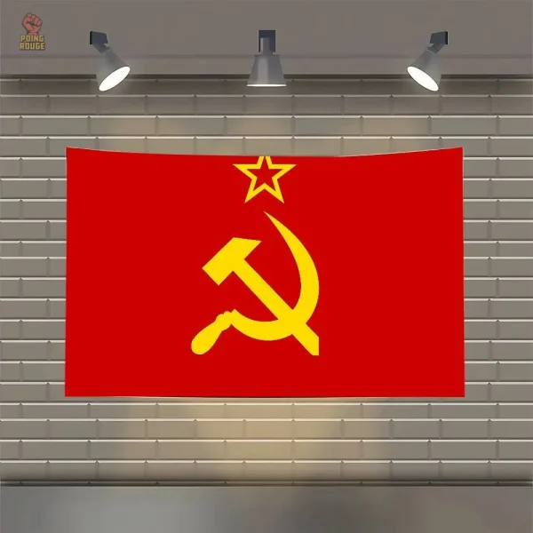 drapeau-cccp-faucille-marteau-etoile-centre-classique-rouge-1 Drapeau rouge CCCP avec faucille