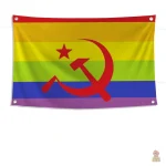 Drapeau CCCP avec flamme, symbole de lutte révolutionnaire