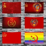 Drapeau Communiste emblématique avec motifs de flamme