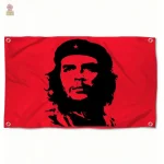 Drapeau communiste avec l'image de Che Guevara