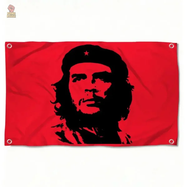 Drapeau communiste avec l'image de Che Guevara