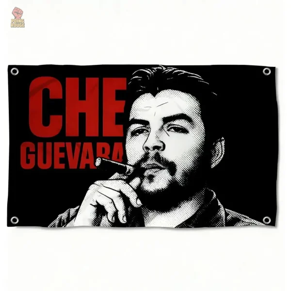 Drapeau avec portrait de Che Guevara, style unique
