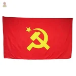 Drapeau communiste géant rouge avec faucille