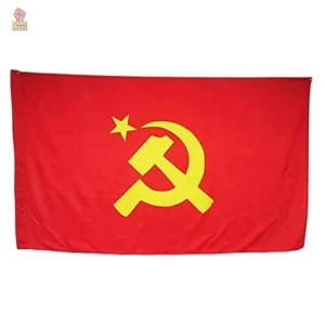 Drapeau communiste géant rouge avec faucille