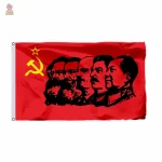 Drapeau rouge symbolisant les leaders historiques communistes