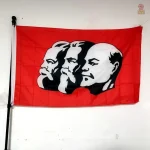 Drapeau communiste 90x150 cm avec portraits de Marx