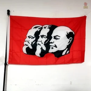 Drapeau communiste 90x150 cm avec portraits de Marx