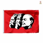 Drapeau rouge Marx Engels Lénine, symbole du communisme