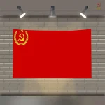 Drapeau rouge CCCP avec faucille
