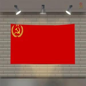 Drapeau rouge CCCP avec faucille