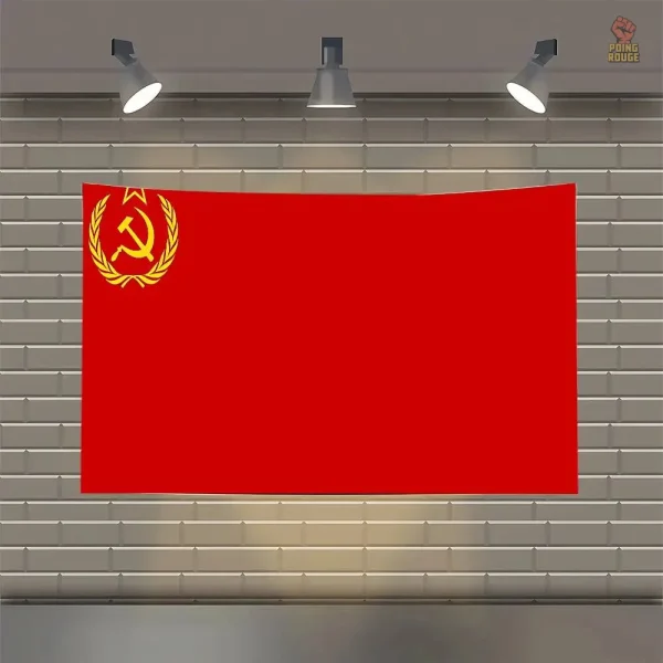 drapeau-rouge-cccp-faucille-marteau-couronne-lauriers-coin-1 Drapeau rouge CCCP avec faucille