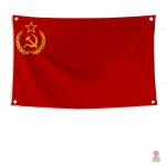 Drapeau URSS classique avec marteau et faucille