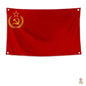 Drapeau URSS classique avec marteau et faucille