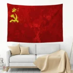 Drapeau URSS avec emblème du marteau et de la faucille
