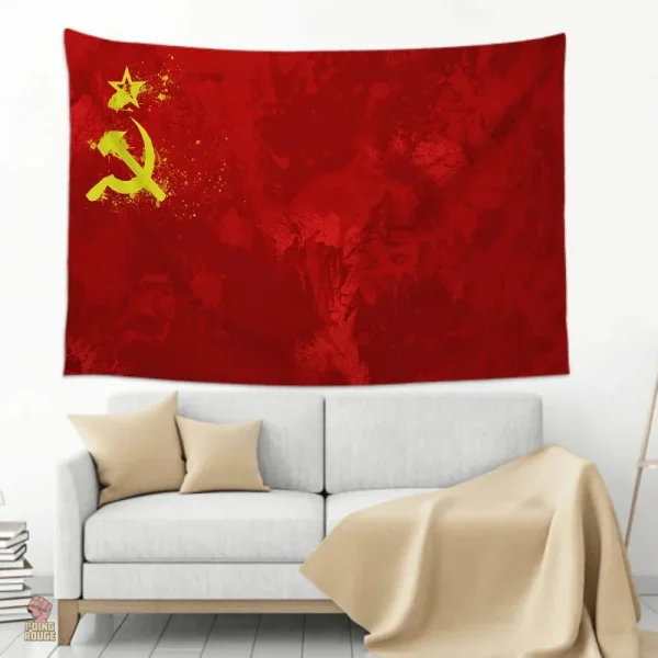 Drapeau URSS avec emblème du marteau et de la faucille