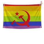 Drapeau jaune à motif artistique communiste