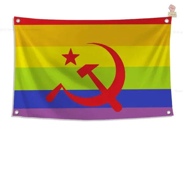 Drapeau jaune à motif artistique communiste