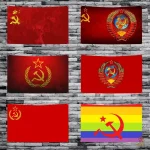 Drapeau communiste jaune avec motif éclaboussé