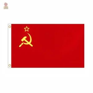 Drapeau historique de l'URSS, rouge avec marteau et faucille