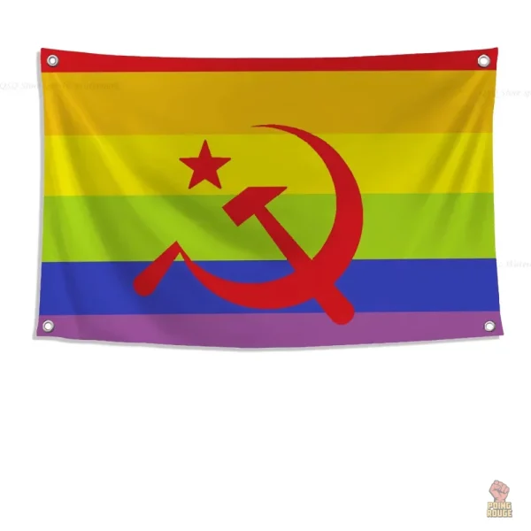 Drapeau avec emblème communiste, symbole fort
