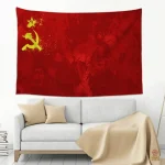 Étoile rouge sur fond rouge, symbole soviétique
