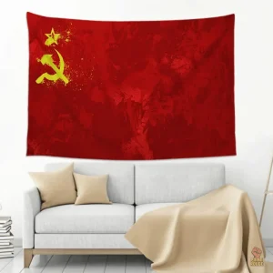 Étoile rouge sur fond rouge, symbole soviétique