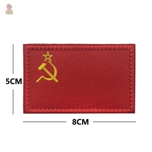 Ecusson CCCP drapeau faucille marteau étoile or fond rouge