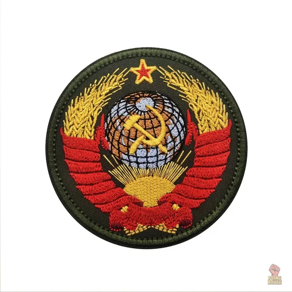 Ecusson communiste avec drapeau et symbole