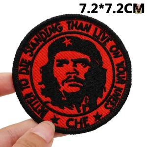 Ecusson Che Guevara citation "Never Surrender" rond