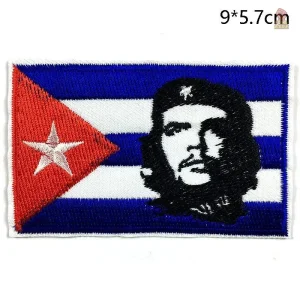Ecusson Che Guevara drapeau Cuba 9x5 cm