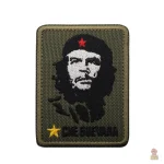 Ecusson Che Guevara militaire fond kaki étoile jaune 6x8cm
