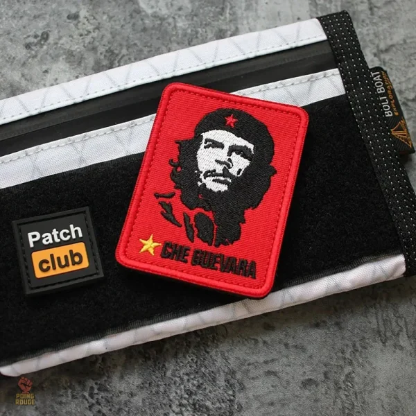 Patch emblématique de Che Guevara avec fond kaki