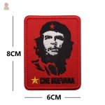 Ecusson Che Guevara militaire fond rouge étoile jaune 6x8cm
