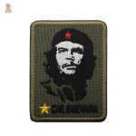 Patch avec motif Che Guevara sur fond rouge, 6x8cm