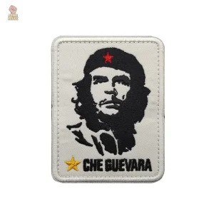 Ecusson Che Guevara avec étoile jaune sur fond blanc