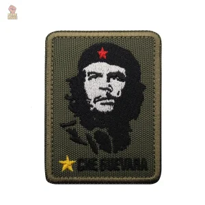 Patch Che Guevara en velcro, fond blanc, étoile jaune
