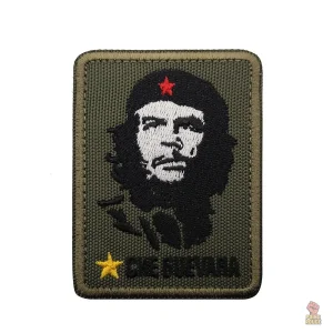 Ecusson Che Guevara patch velcro fond kaki étoile jaune