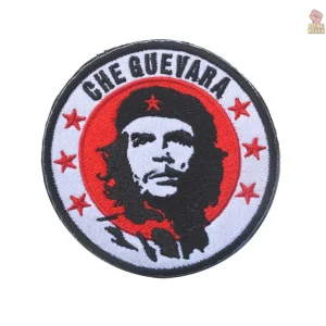 Ecusson Che Guevara rond avec étoiles rouges, 6 cm