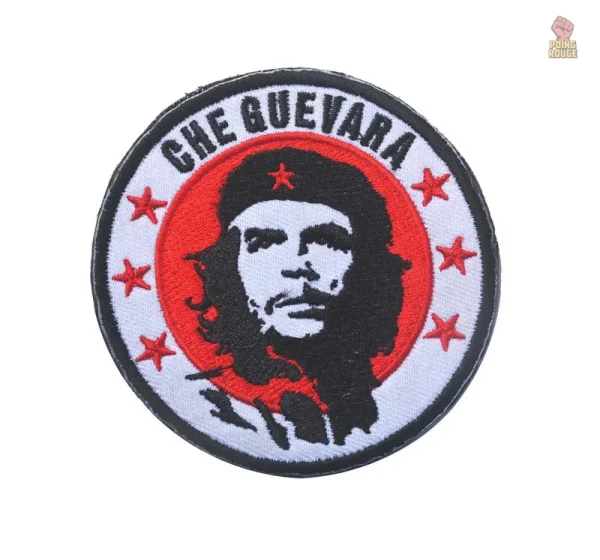 ecusson-che-guevara-patch-velcro-rond-blanc-etoiles-rouges-6cm-1 Ecusson Che Guevara rond avec étoiles rouges, 6 cm