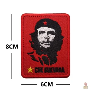 Ecusson rond blanc, motif Che Guevara