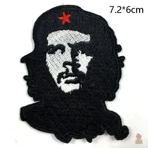Ecusson Che Guevara portrait fond noir étoile rouge 7x6cm