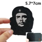Ecusson Che Guevara portrait fond noir velcro 5x7cm
