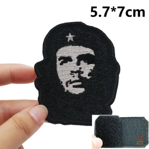 Ecusson Che Guevara portrait fond noir velcro 5x7cm