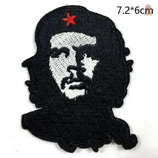 Image de Che Guevara sur écusson, couleur rouge, taille 6x9cm